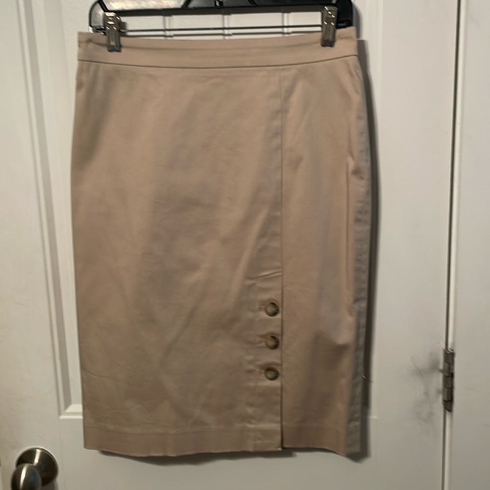Ann Taylor Cotton Blend Khaki Skirt Size 2